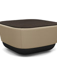 SitonIt Pasea Mini Square Ottoman with Pebble Vinyl Fabric and Skyline Walnut Laminate Top. Kansas City Office Design.