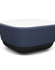 SitonIt Pasea Mini Square Ottoman with Sapphire Vinyl Fabric and White Laminate Top. Kansas City Office Design.
