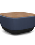 SitonIt Pasea Mini Square Ottoman with Sapphire Vinyl Fabric and Uptown Walnut Laminate Top. Kansas City Office Design.