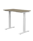 Back view of the SitonIt Switchback Height Adjustable Sit-to-Stand Desk. It has a White base with a 24"D x 42"W Sandalwood top - Kansas City Office Furniture