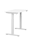 Side view of the SitonIt Switchback Height Adjustable Sit-to-Stand Desk. It has a White base with a 24"D x 42"W White top - Kansas City Office Furniture