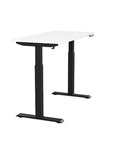 Side view of the SitonIt Switchback Height Adjustable Sit-to-Stand Desk. It has a Black base with a 24"D x 48"W White top - Kansas City Office Furniture