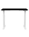 Front view of the SitonIt Switchback Height Adjustable Sit-to-Stand Desk. It has a White base with a 24"D x 48"W Black top - Kansas City Office Furniture