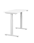Side view of the SitonIt Switchback Height Adjustable Sit-to-Stand Desk. It has a White base with a 24"D x 48"W White top - Kansas City Office Furniture