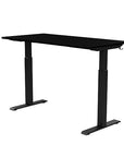 Back view of the SitonIt Switchback Height Adjustable Sit-to-Stand Desk. It has a Black base with a 27"D x 54"W Black top - Kansas City Office Furniture