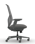 Side view of the 9to5 Tori Highback ergonomic task chair in gray frame, gray fabric, and gray mesh. Kansas City Office Design.