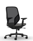 Back view of the 9to5 Tori Midback ergonomic task chair in black frame, gray fabric, and black mesh. Kansas City Office Design.