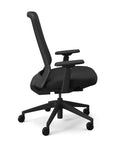 Side view of the 9to5 Vito Task Chair in black frame and fabric. Kansas City Office Design.