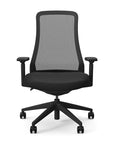 Front view of the 9to5 Vito Task Chair in black frame and fabric. Kansas City Office Design.