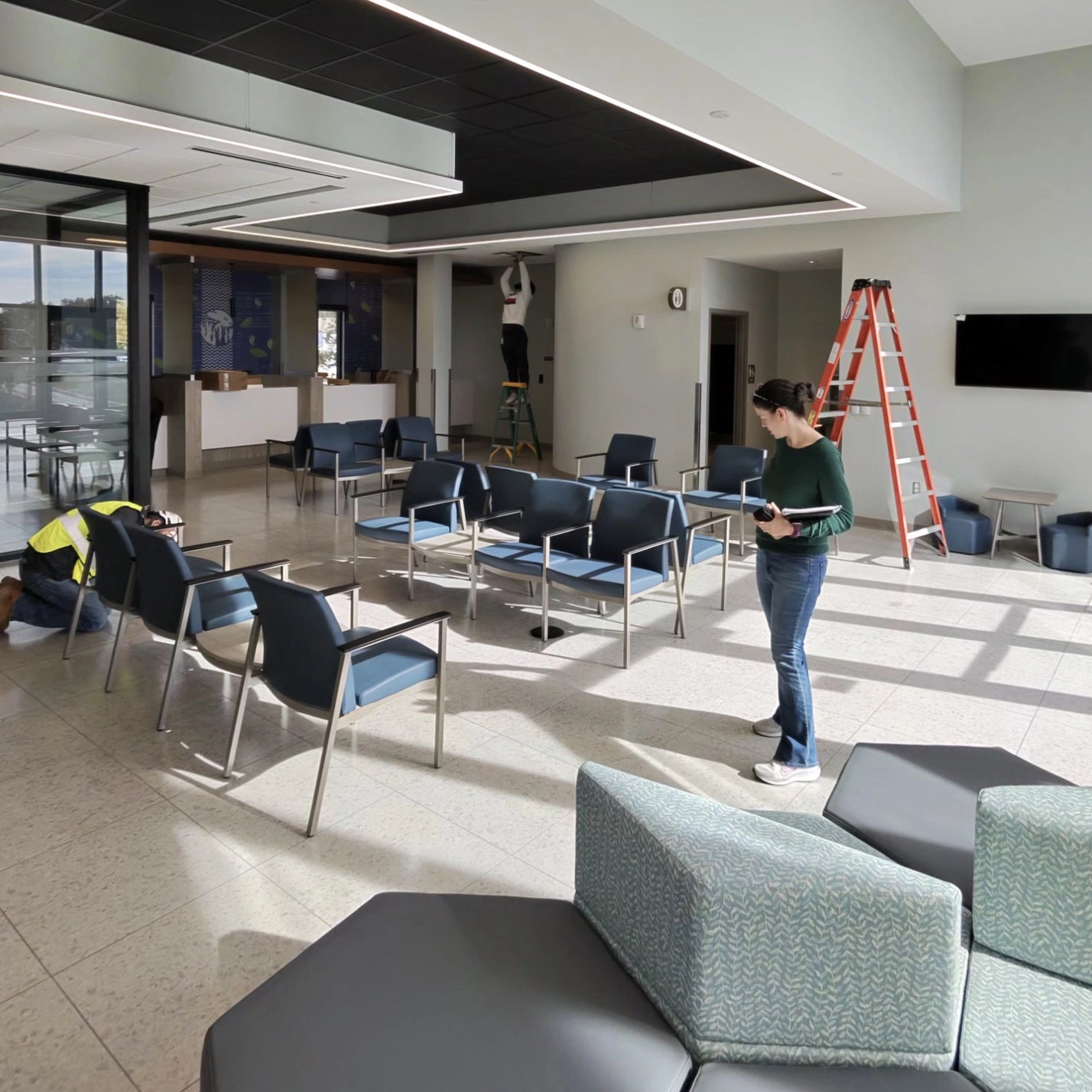 Waiting Room Installation. OFS furniture. Kansas City Office Design.