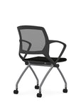 Back view of the 9to5 Zoom nesting chair in graphite frame and black fabric seat. Kansas City Office Design.