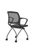 Back view of the 9to5 Zoom nesting chair in graphite frame and plastic seat. Kansas City Office Design.