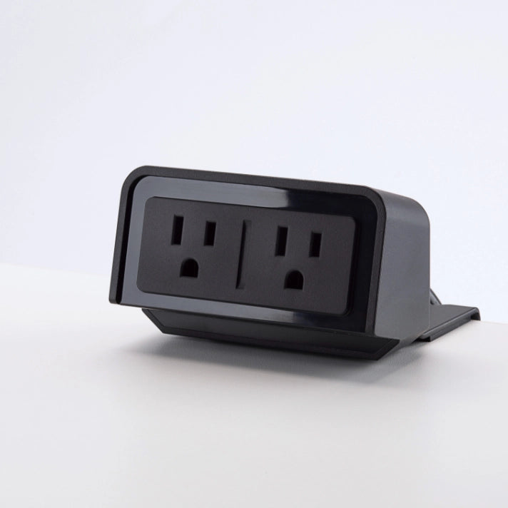 Dual SitOnIt EON power, clamp mounted to top. Kansas City Office Design.