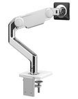 Humanscale M10 single monitor arm polished aluminum finish. Back view. Kansas City Office Furniture.