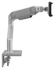 Humanscale M10 single monitor arm silver finish. Side view. Kansas City Office Furniture.