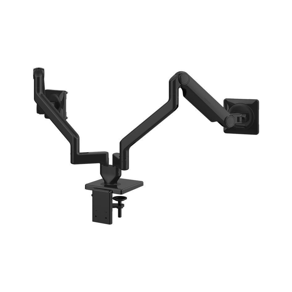 Humanscale M2.1 dual monitor arm black finish. Back View. Kansas City Office Design.