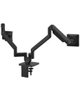 Humanscale M2.1 dual monitor arm black finish. Back View. Kansas City Office Design.