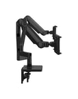 Humanscale M2.1 dual monitor arm black finish. Side View. Kansas City Office Design.