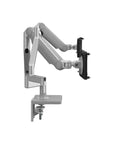 Humanscale M2.1 dual monitor arm silver finish. Side View. Kansas City Office Design.
