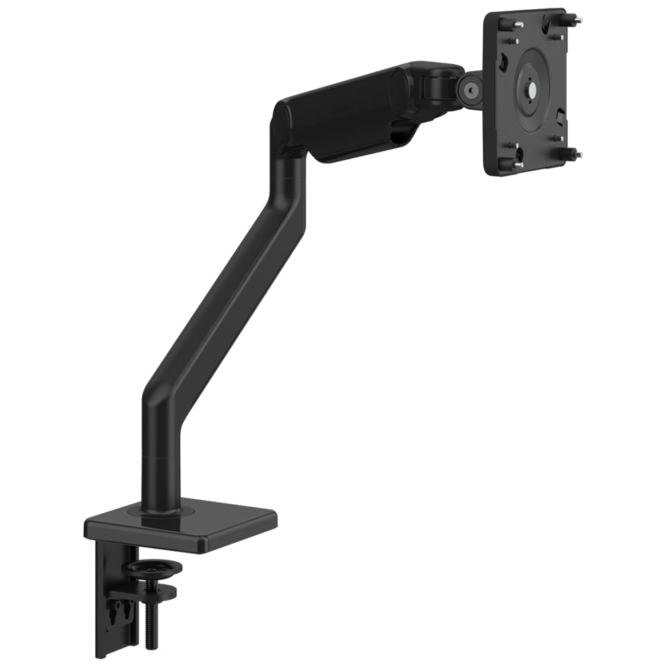 Humanscale M2.1 single monitor arm black finish. Front View. Kansas City Office Design.