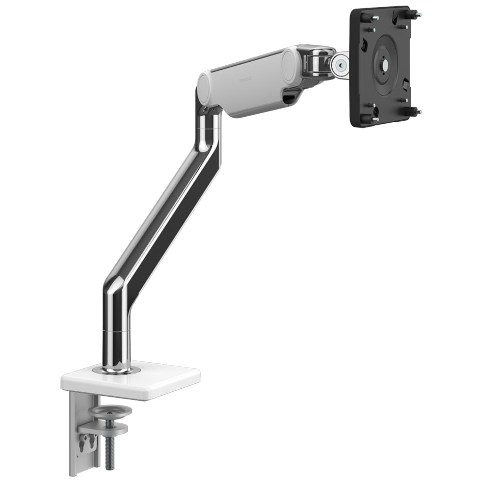 Humanscale M2.1 single monitor arm polished aluminum finish. Kansas City Office Design.