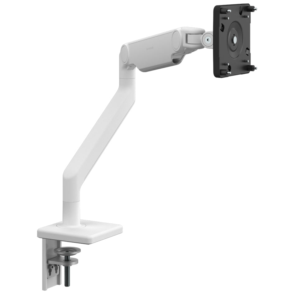 Humanscale M2.1 single monitor arm white finish. Front View. Kansas City Office Design.