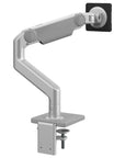 Humanscale M8.1 monitor arm in silver finish. Back view.