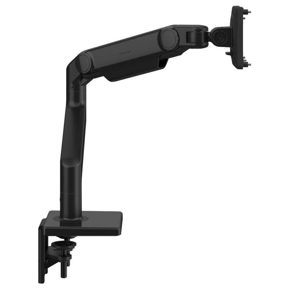 Humanscale M8.1 monitor arm in Black finish. Side view.