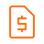 Orange outline of a dollar sign on a white background