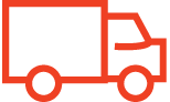 Orange outline of a truck