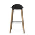 Allermuir Kin Low-Back Barstool with black seat and Clear Ash Wood Legs, Kansas City office furniture