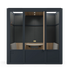 Meeting Room Phone Booth – Black Soundproof Office Pod with Glass Door and Seating. Kansas City Office Furniture