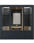 Meeting Room Phone Booth – Black Soundproof Office Pod with Glass Door, whiteboard and Seating. Kansas City Office Furniture