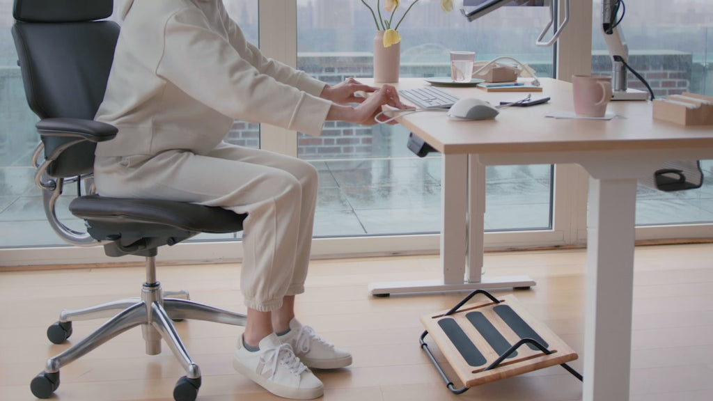 Video of Humanscale Footrest in action. Kansas City Office Design. 
