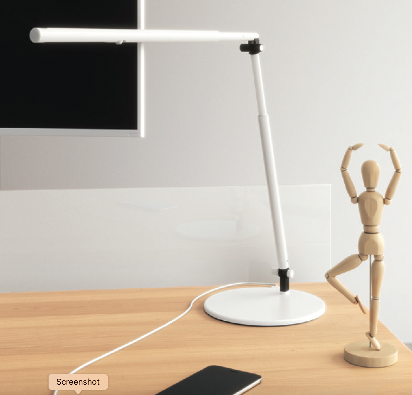 Telescoping LED Task Light with USB-A port | Kansas City Office Furniture