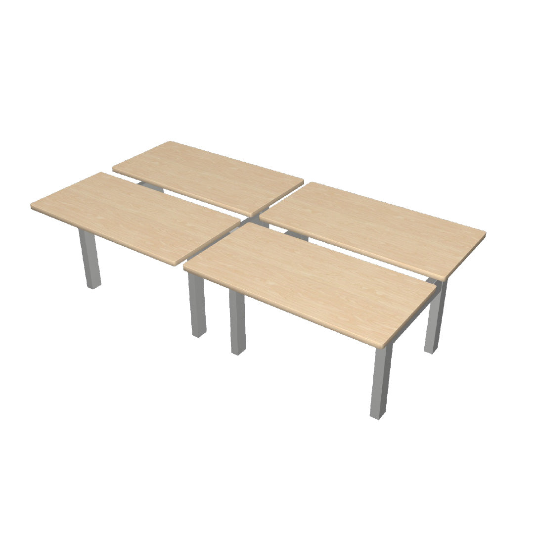 Height Adjustable 4-Pod Benching Workstation - Kansas City Office Furniture