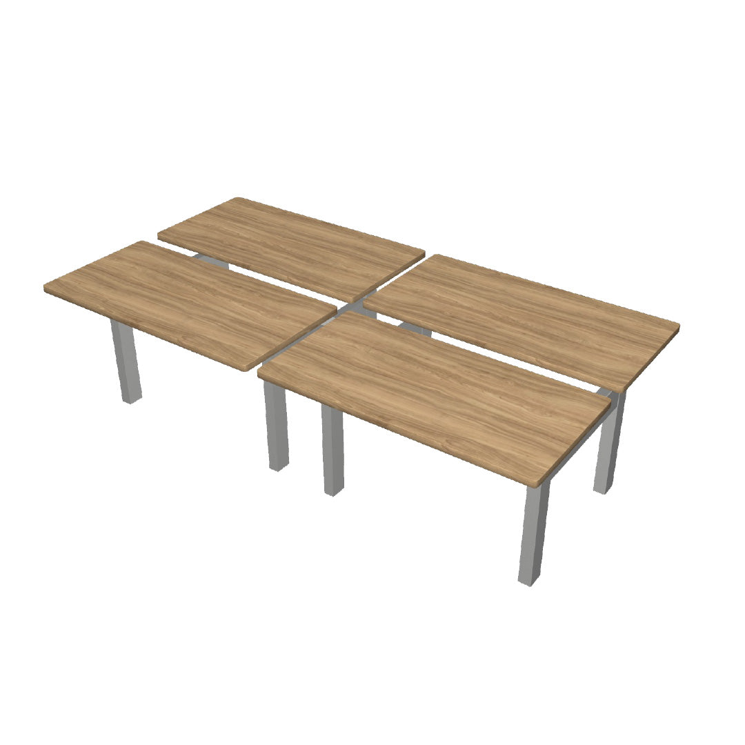 Height Adjustable 4-Pod Benching Workstation - Kansas City Office Furniture