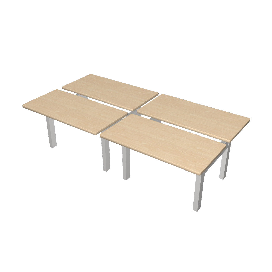 Height Adjustable 4-Pod Benching Workstation - Kansas City Office Furniture