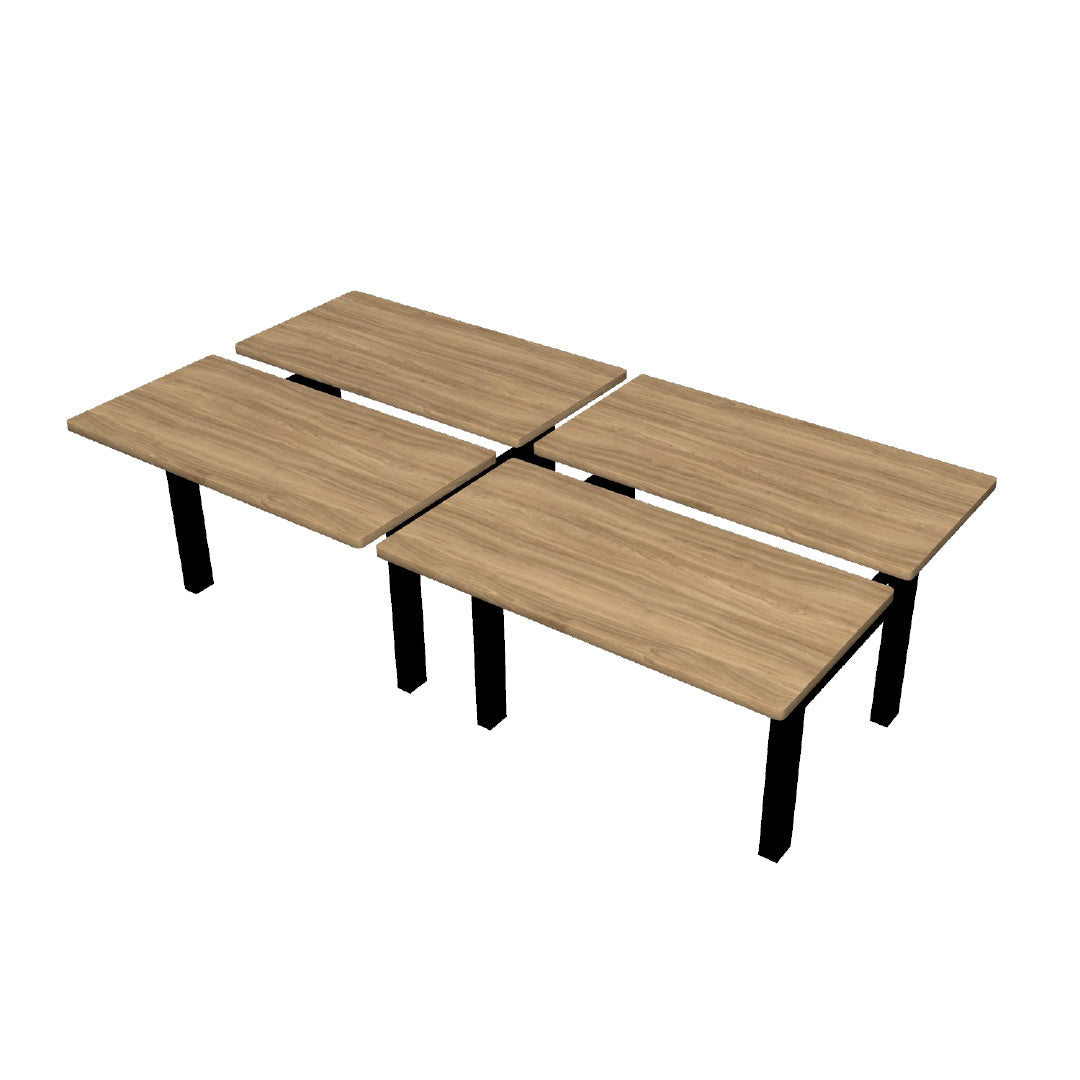 Height Adjustable 4-Pod Benching Workstation - Kansas City Office Furniture