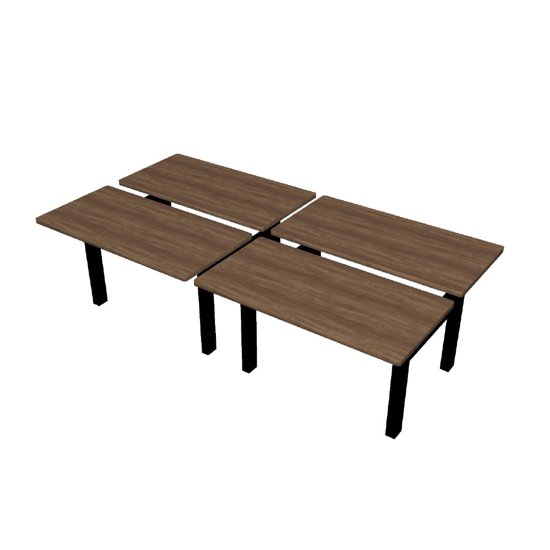 Height Adjustable 4-Pod Benching Workstation - Kansas City Office Furniture