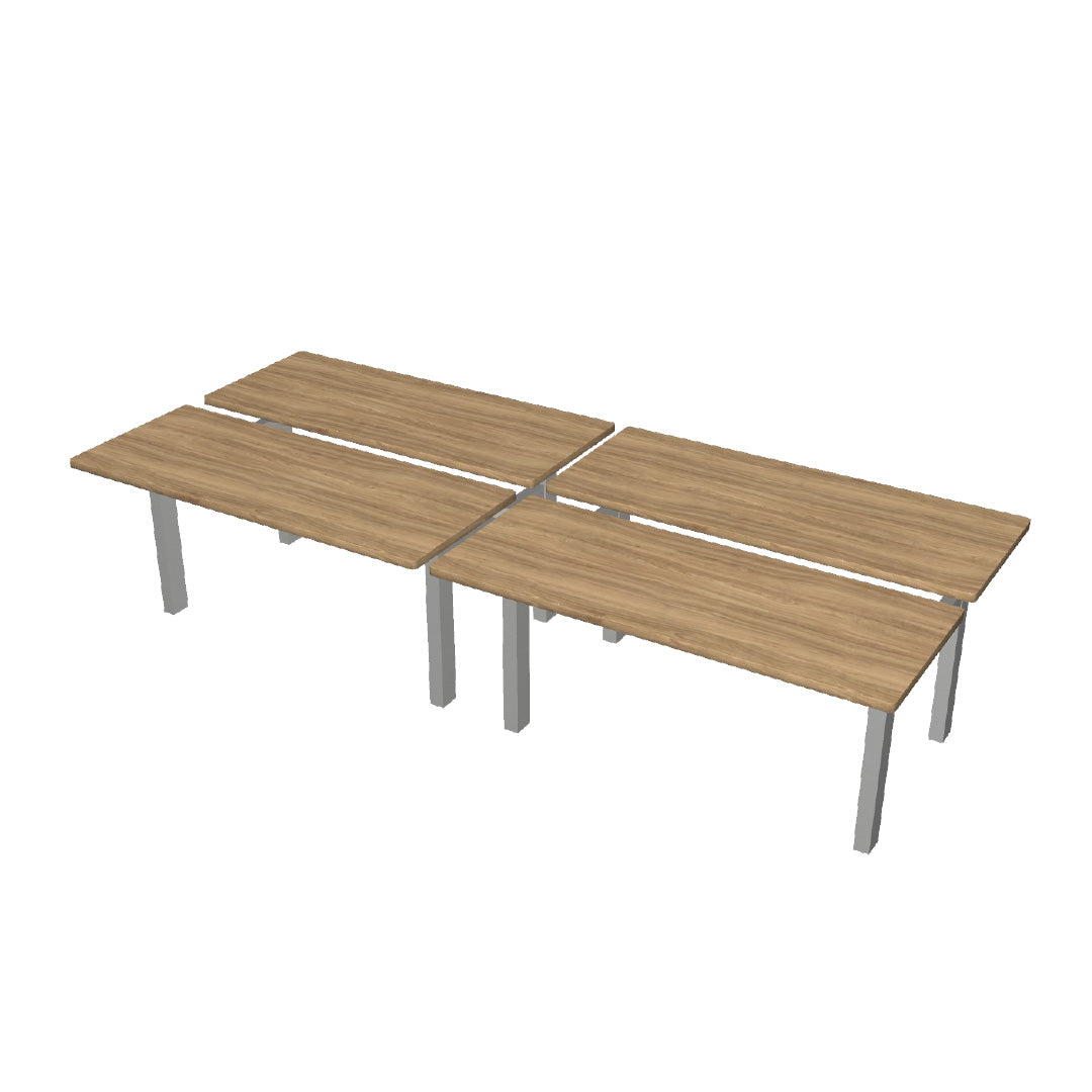Height Adjustable 4-Pod Benching Workstation - Kansas City Office Furniture