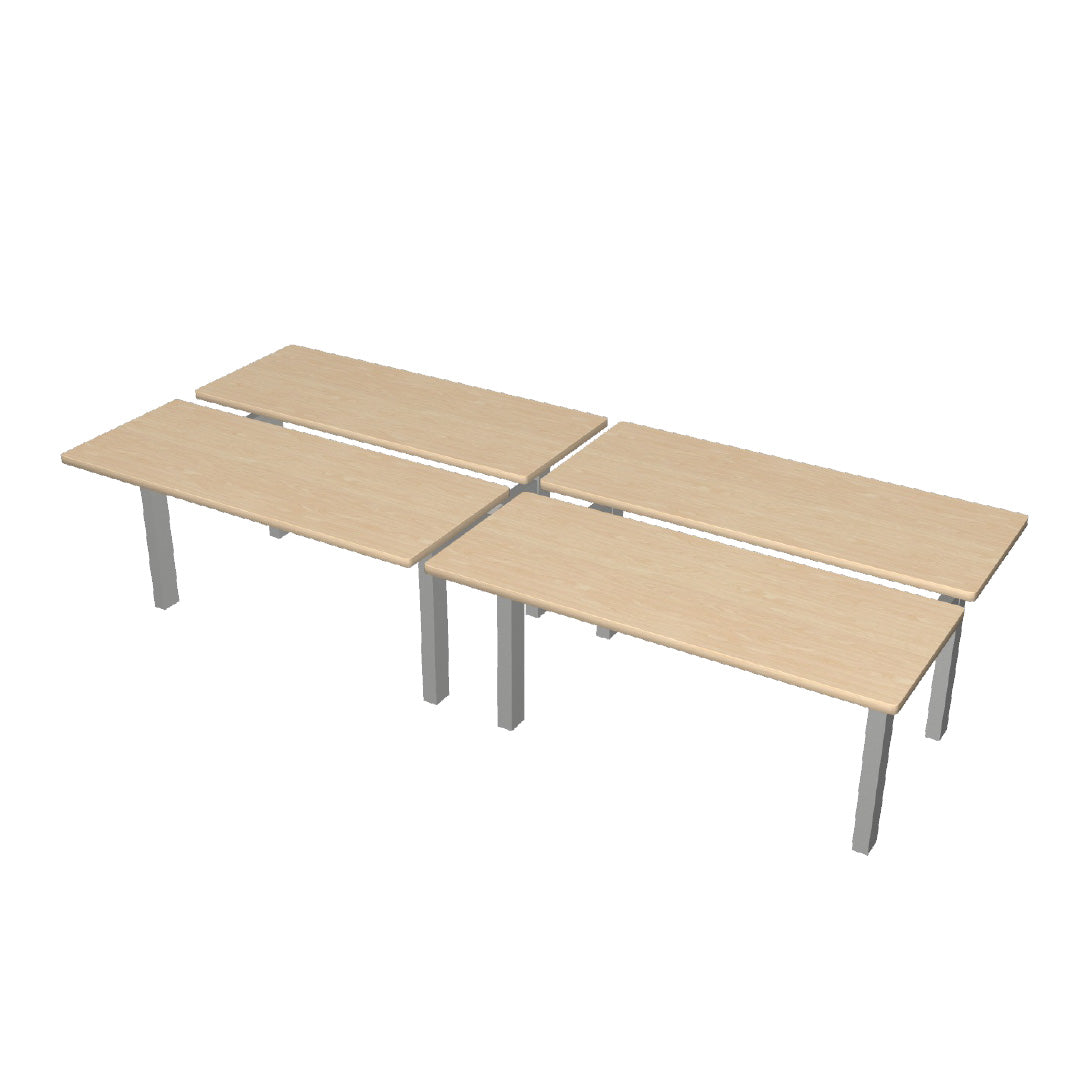 Height Adjustable 4-Pod Benching Workstation - Kansas City Office Furniture