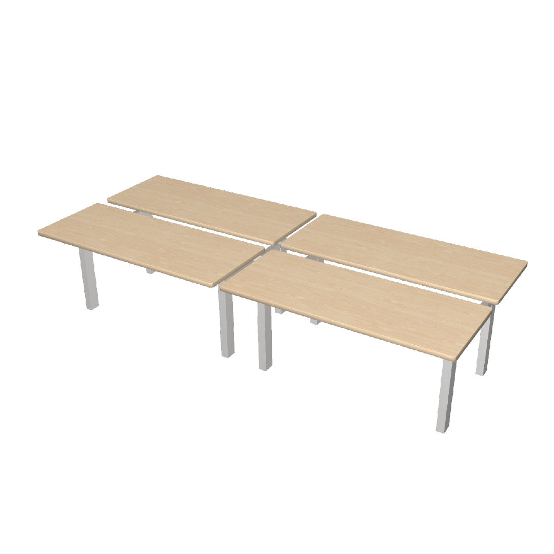 Height Adjustable 4-Pod Benching Workstation - Kansas City Office Furniture