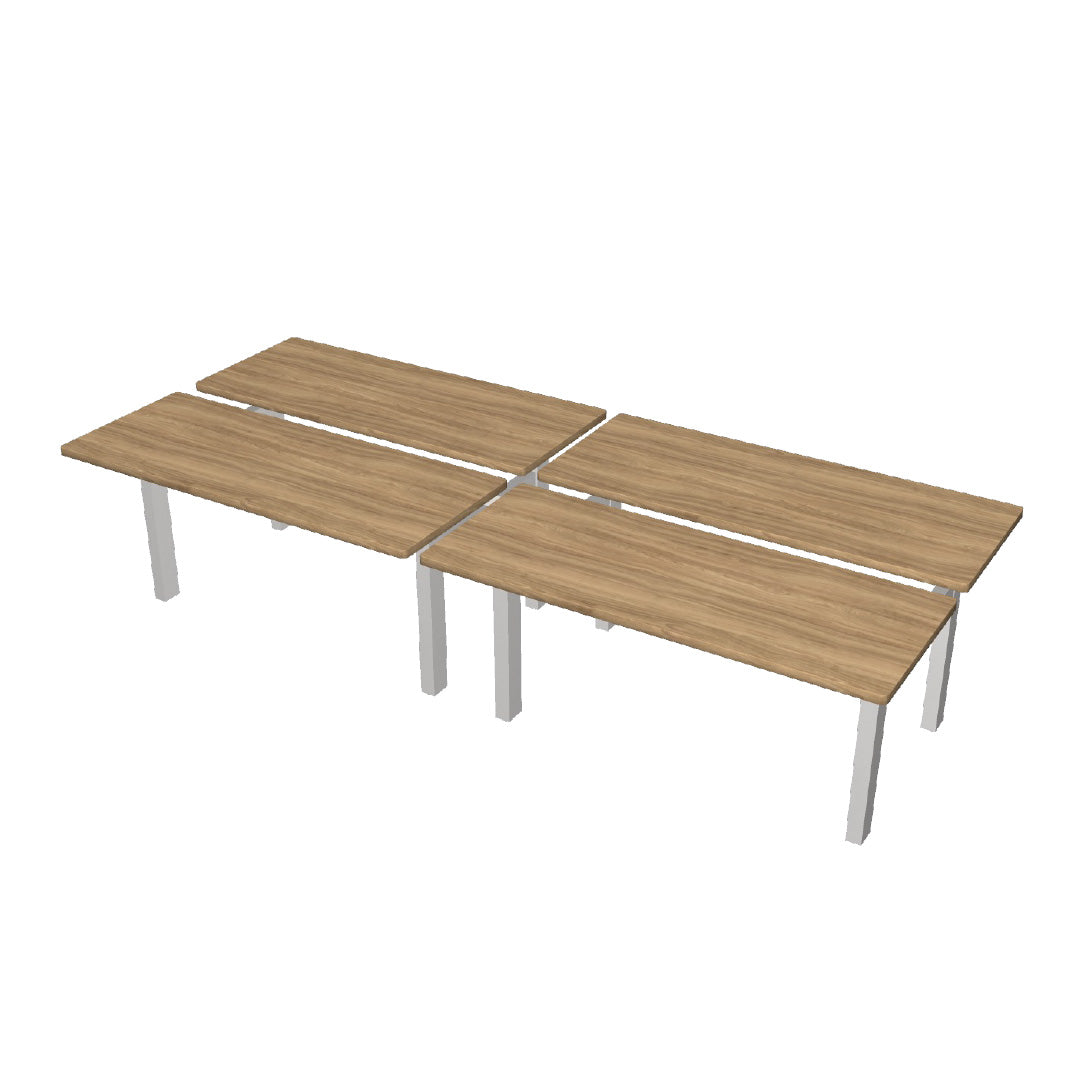 Height Adjustable 4-Pod Benching Workstation - Kansas City Office Furniture