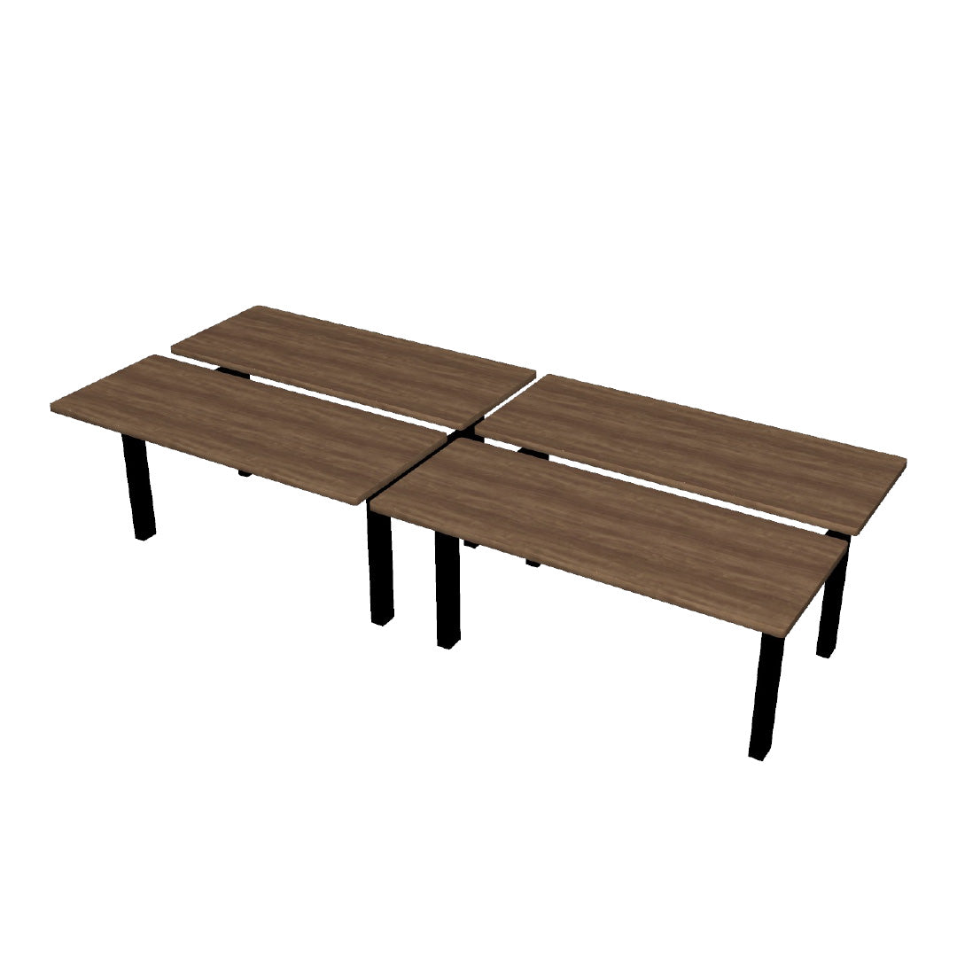 Height Adjustable 4-Pod Benching Workstation - Kansas City Office Furniture