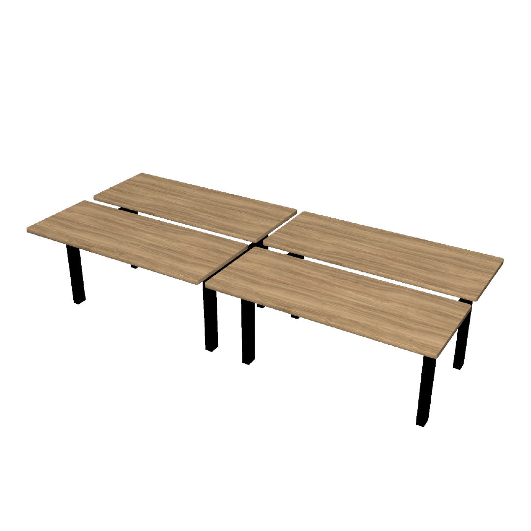 Height Adjustable 4-Pod Benching Workstation - Kansas City Office Furniture