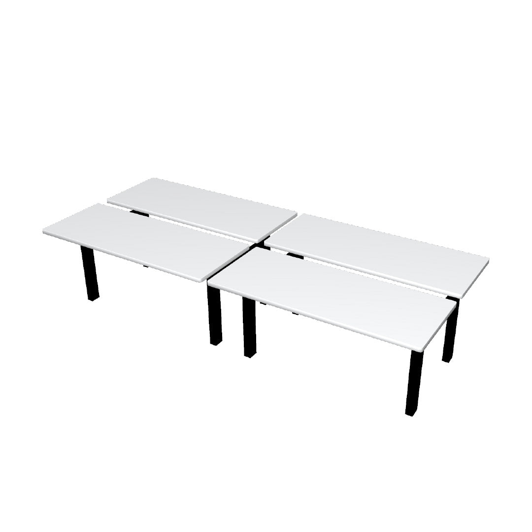 Height Adjustable 4-Pod Benching Workstation - Kansas City Office Furniture