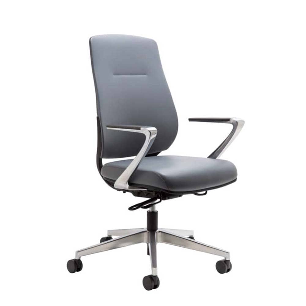 Auburn Conference Chair with Black fabric seat &amp; back, polished aluminum frame. Ergonomic Desk chair Kansas City, Missouri.